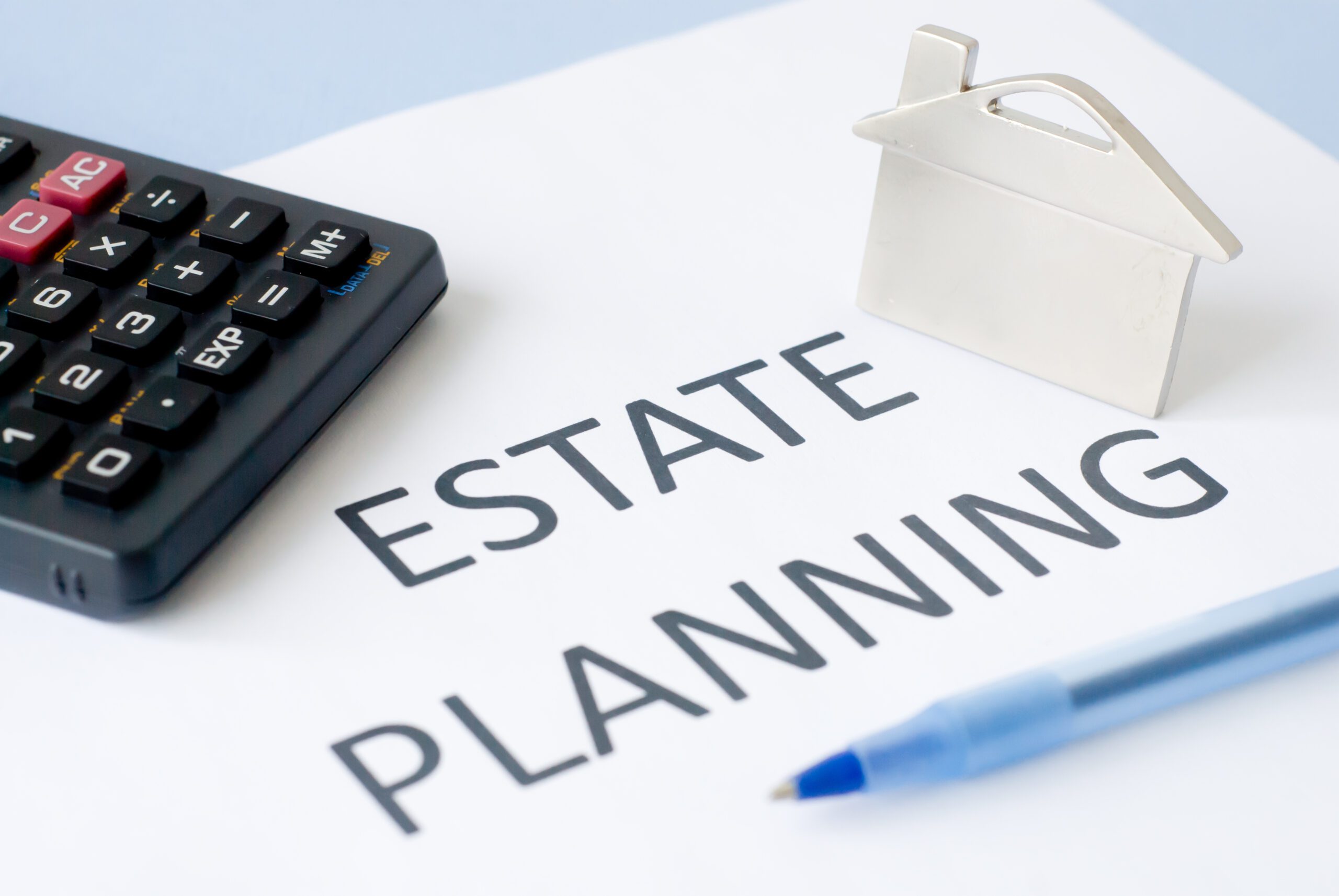estate planning on blue background